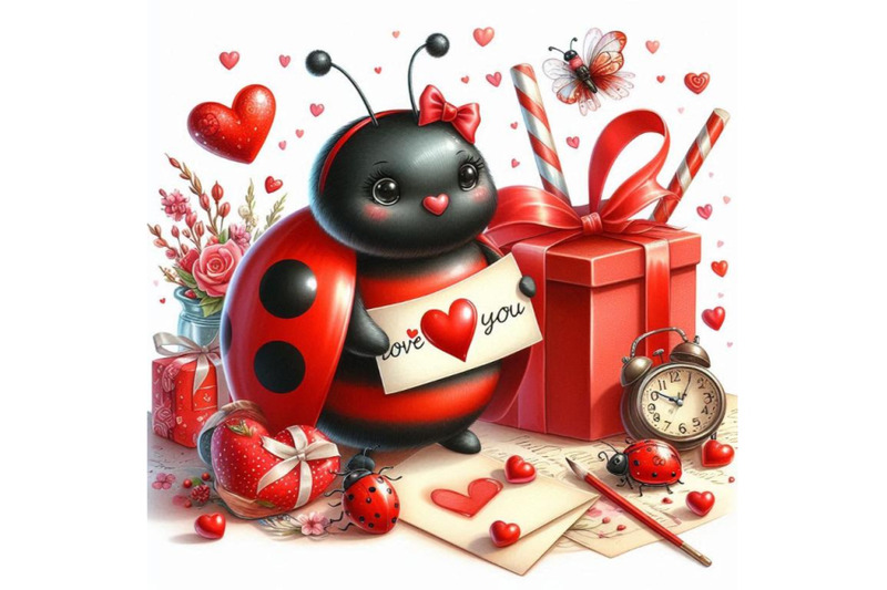 valentine-day-and-cute-ladybug-red-heart