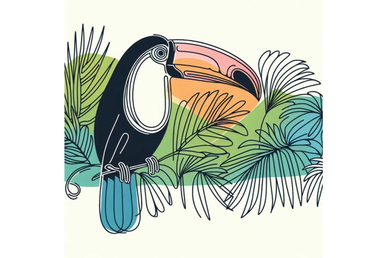 toucan-exotic-nature-background-tropical-plant