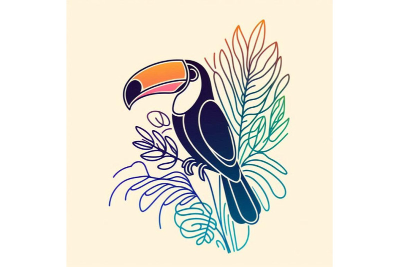 toucan-exotic-nature-background-tropical-plant