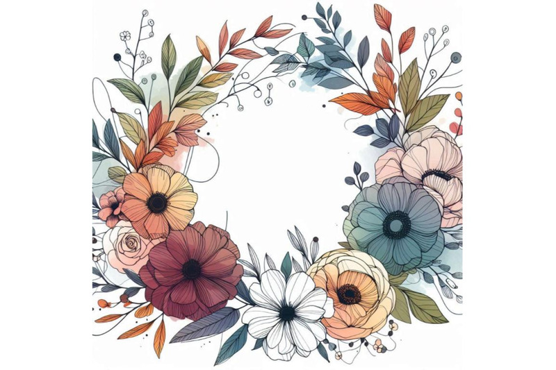 wreath-and-garden-flower-background-watercolor