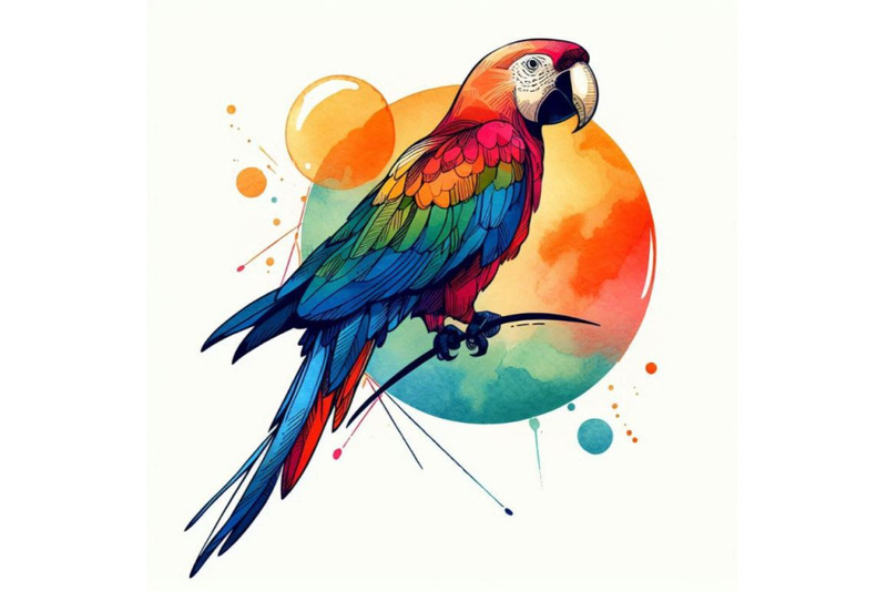 parrot-bird-hand-drawn-watercolor-illustration