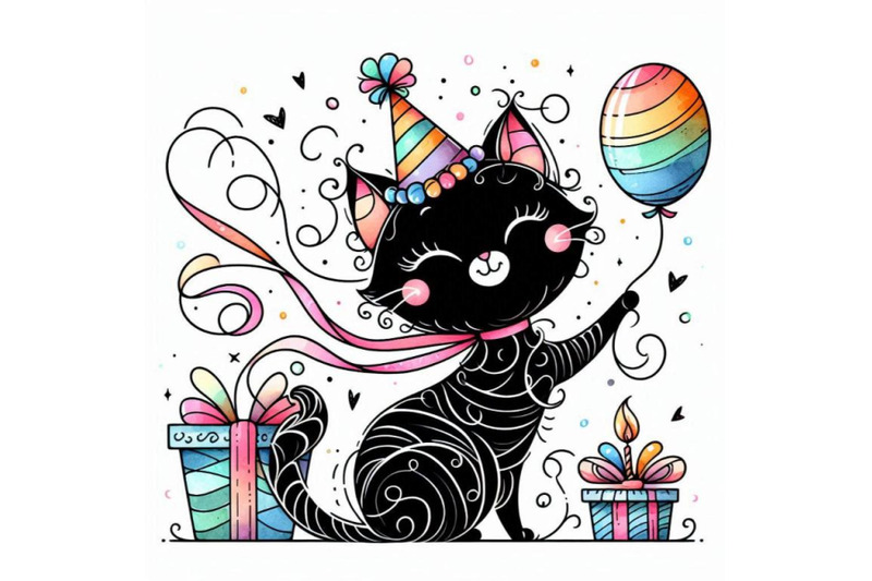 funny-kitten-decor-for-kid-birthday-background-for