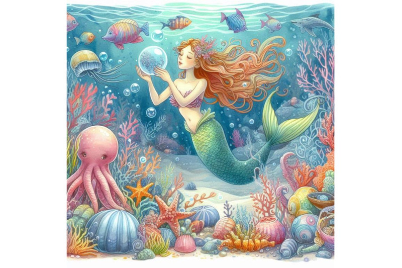 underwater-world-mermaid-watercolor-illustration-for-children