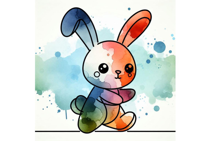 watercolor-funny-bunny-toy-bunny-background-fo