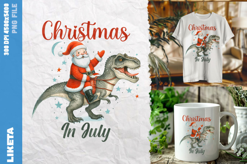 santa-t-rex-christmas-in-july