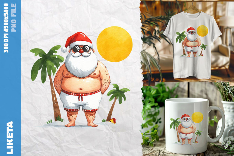 muscular-santa-in-july-art