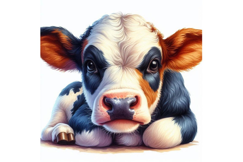 cute-watercolor-calf-baby-bull-illustration-cattle-farm-an