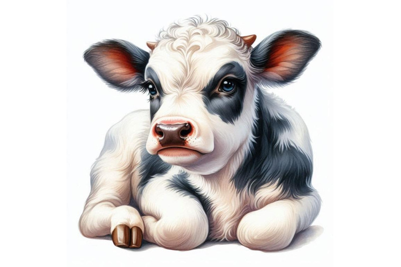 cute-watercolor-calf-baby-bull-illustration-cattle-farm-an