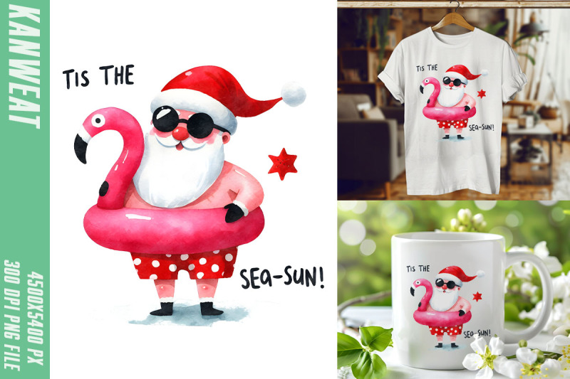 tis-the-sea-sun-flamingo-art