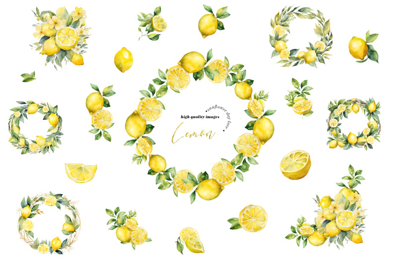 lemon-citrus-fruit-clipart-summer-greenery