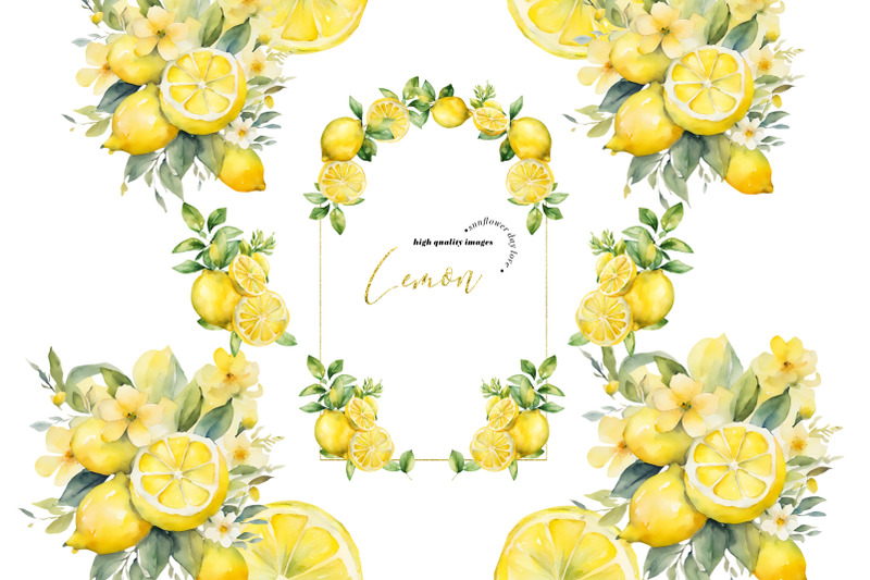 lemon-citrus-fruit-clipart-summer-greenery