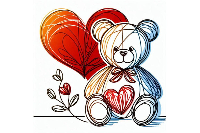 valentine-day-funny-teddy-bear-and-red-heart