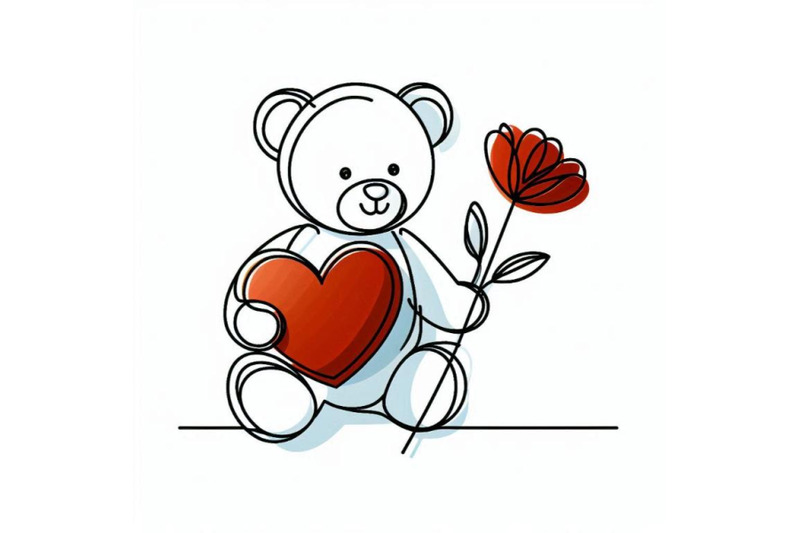 valentine-day-funny-teddy-bear-and-red-heart