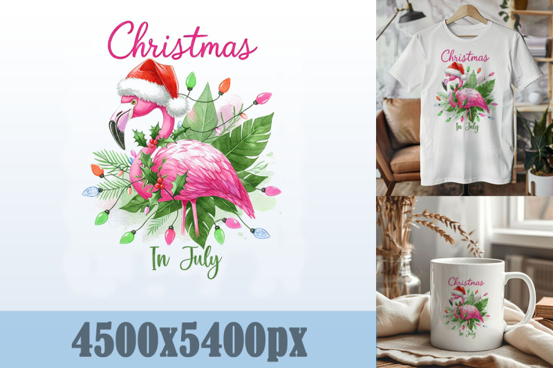 flamingo-christmas-in-july-art