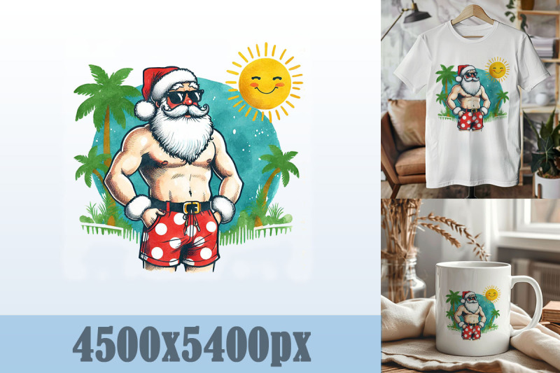 muscular-santa-in-july-art