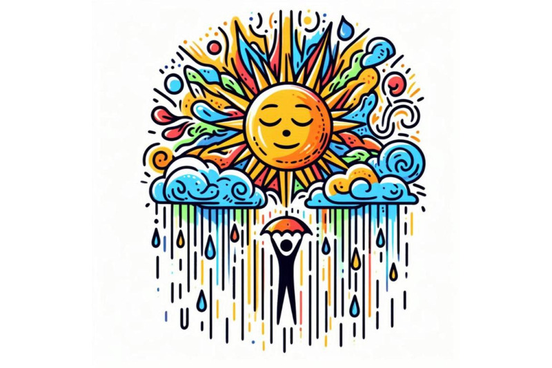 cartoon-sun-and-rain-watercolor-illustration