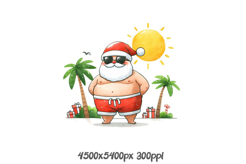 muscular-santa-in-july-art