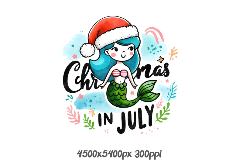 mermaid-christmas-in-july-art