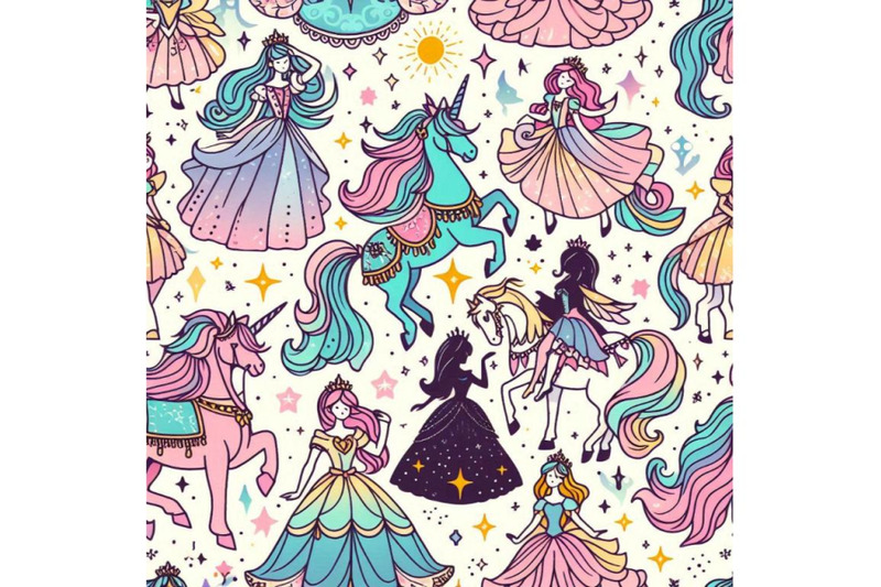 seamless-patterns-with-unicorn-and-princess