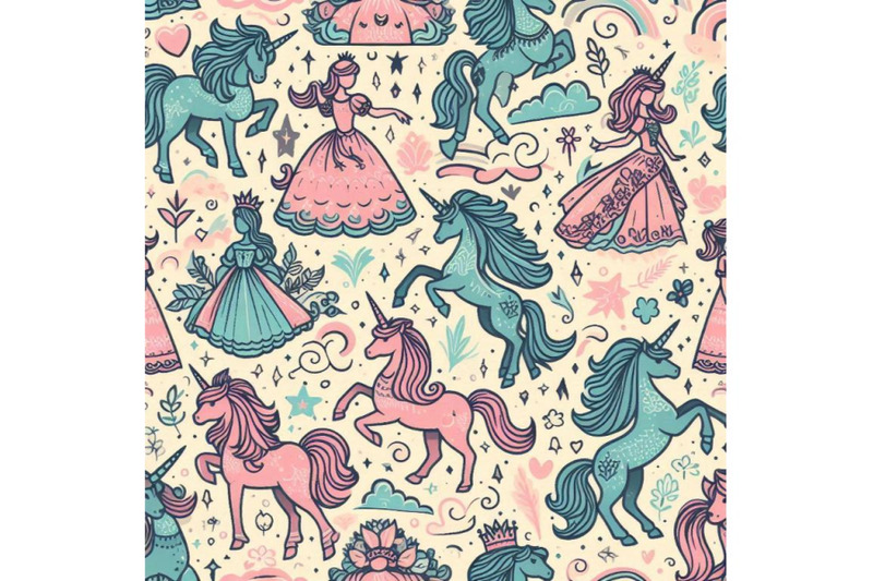 seamless-patterns-with-unicorn-and-princess