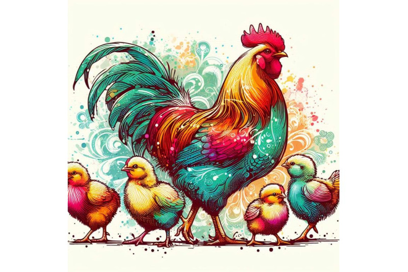 chicken-hen-and-chickens-t-shirt-graphics-chicken