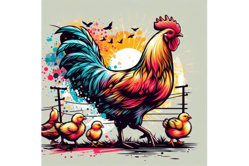 chicken-hen-and-chickens-t-shirt-graphics-chicken