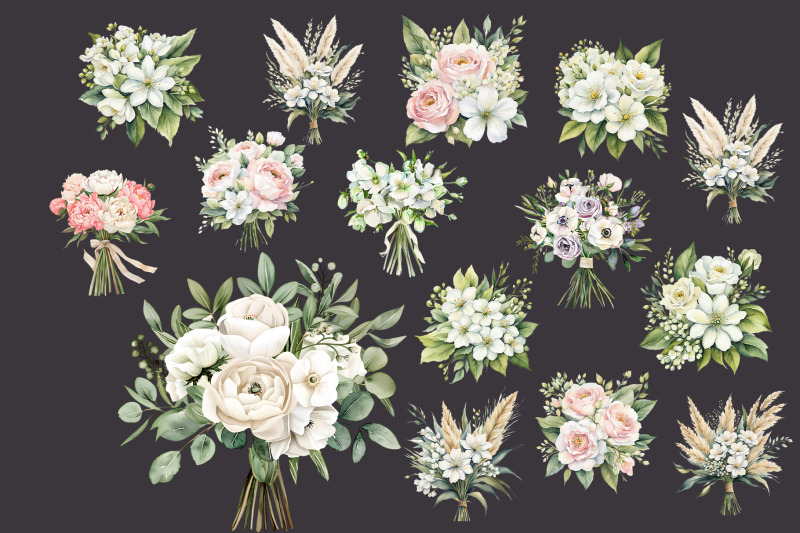 watercolor-wedding-bouquets