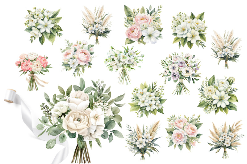 watercolor-wedding-bouquets