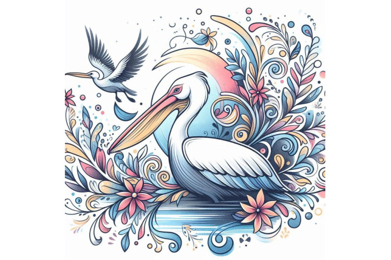 pelican-hand-drawn-watercolor-illustration