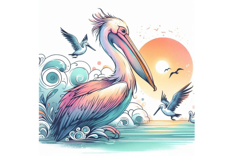 pelican-hand-drawn-watercolor-illustration