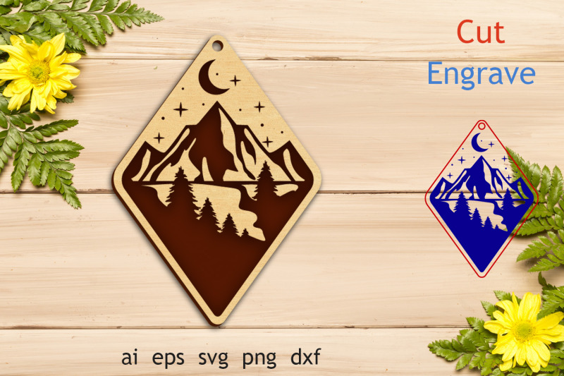 mountain-keychain-laser-engraving