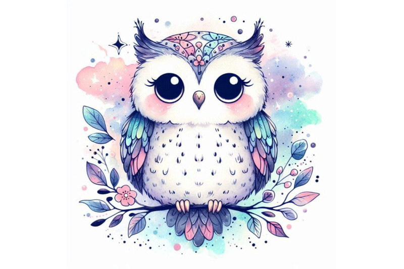 cute-owl-watercolor-owl-owl-tee-shirt-illustration