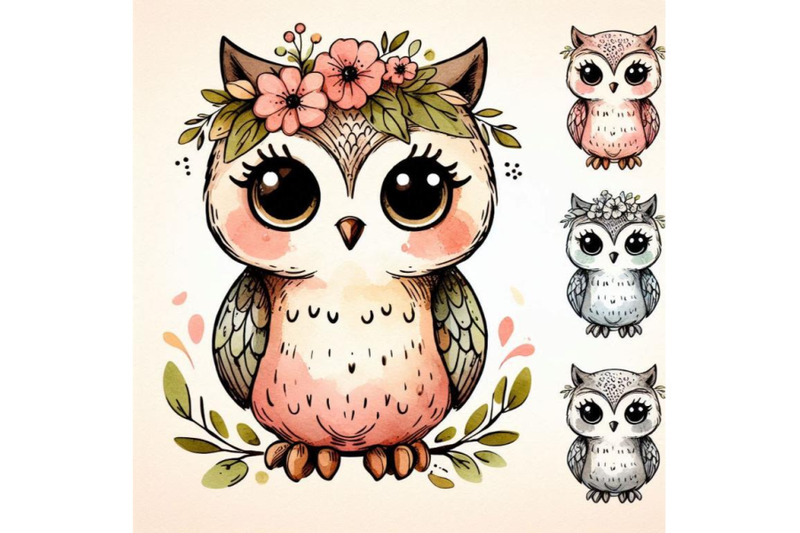 cute-owl-watercolor-owl-owl-tee-shirt-illustration