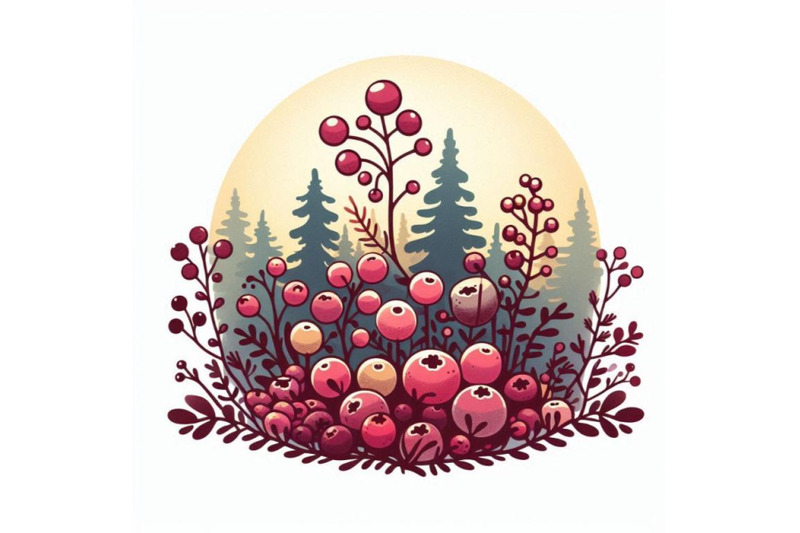 forest-lingonberry-watercolor-illustration