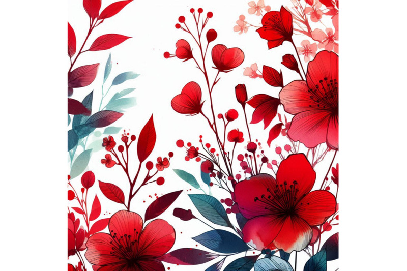 red-flowers-bloom-watercolor-blossom-pattern-texture-backgrou