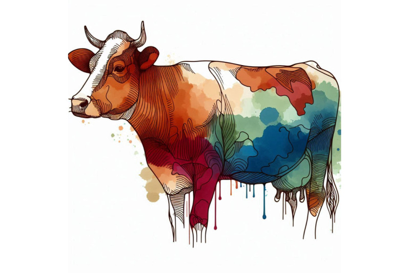 cow-cow-watercolor-illustration-milking-cow-breed