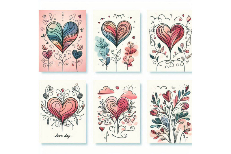 valentines-day-card-set-watercolor-valentines-day-design