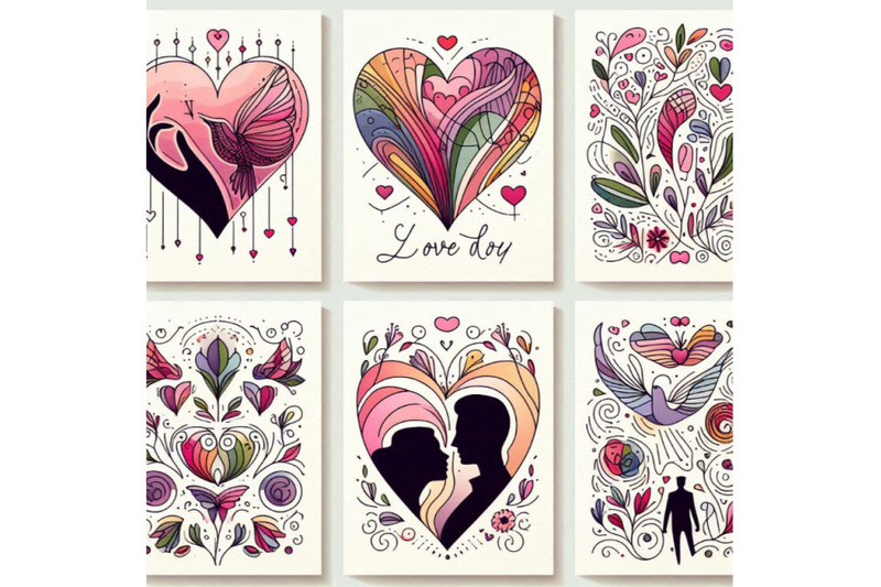 valentines-day-card-set-watercolor-valentines-day-design