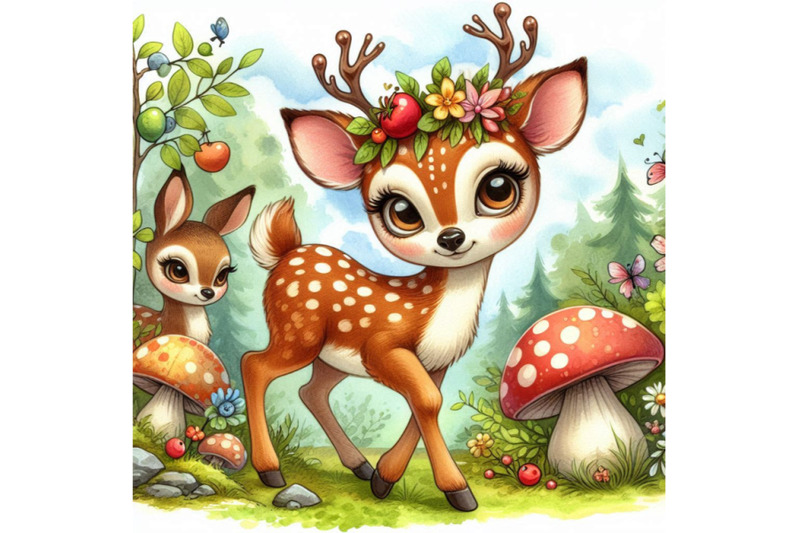 cartoon-fawn-forest-animal-illustration