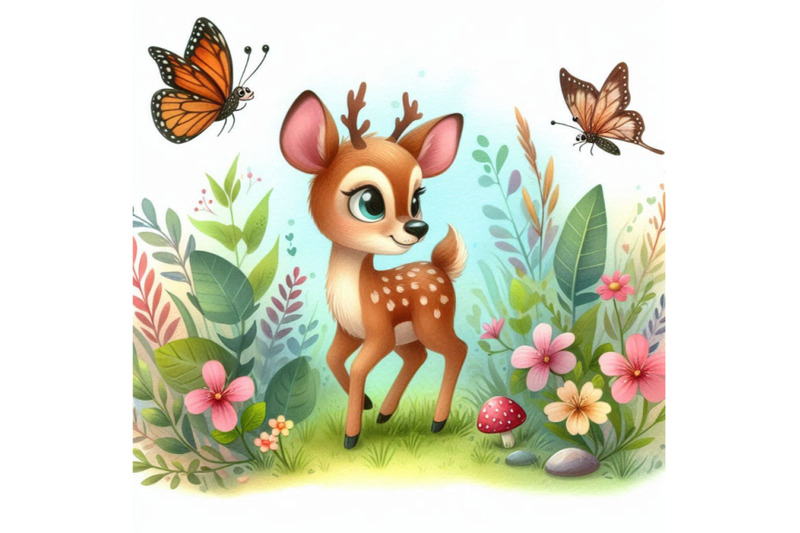 cartoon-fawn-forest-animal-illustration