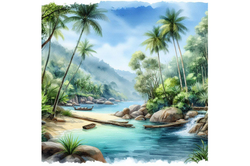 watercolor-tropical-narute-illustration