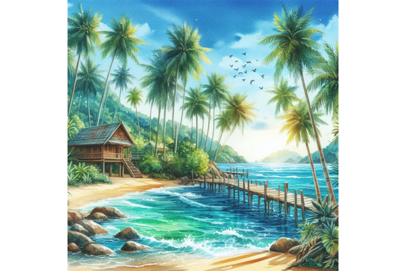 watercolor-tropical-narute-illustration