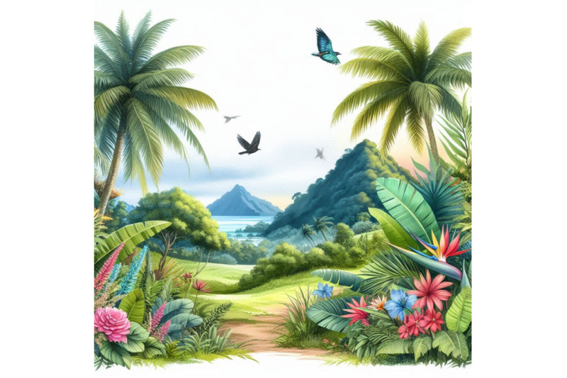 watercolor-tropical-narute-illustration