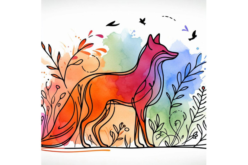 fox-fox-hunting-cute-fox-watercolor-fox-illustration