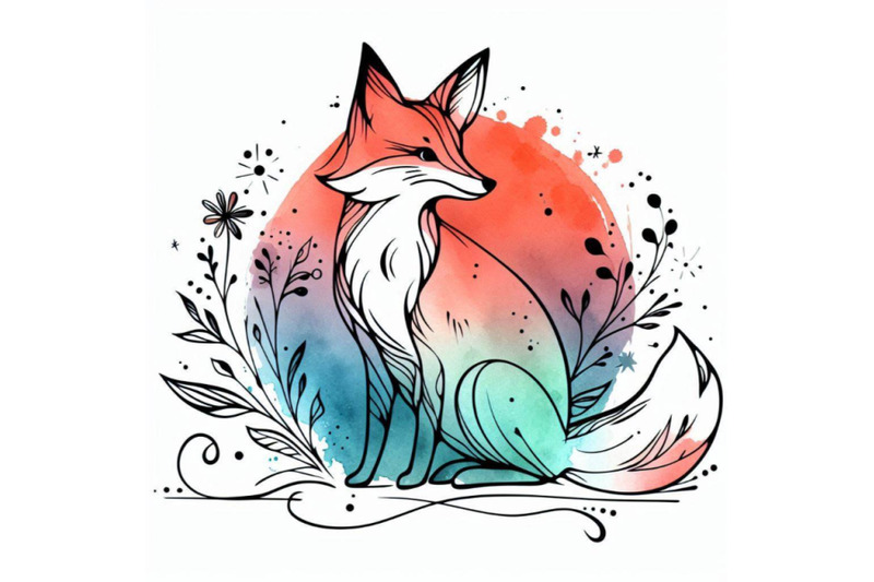 fox-fox-hunting-cute-fox-watercolor-fox-illustration