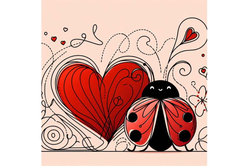 valentine-day-and-cute-ladybug-red-heart