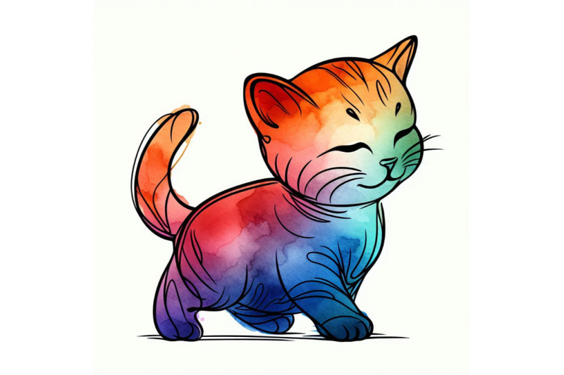 funny-animal-kitten-watercolor