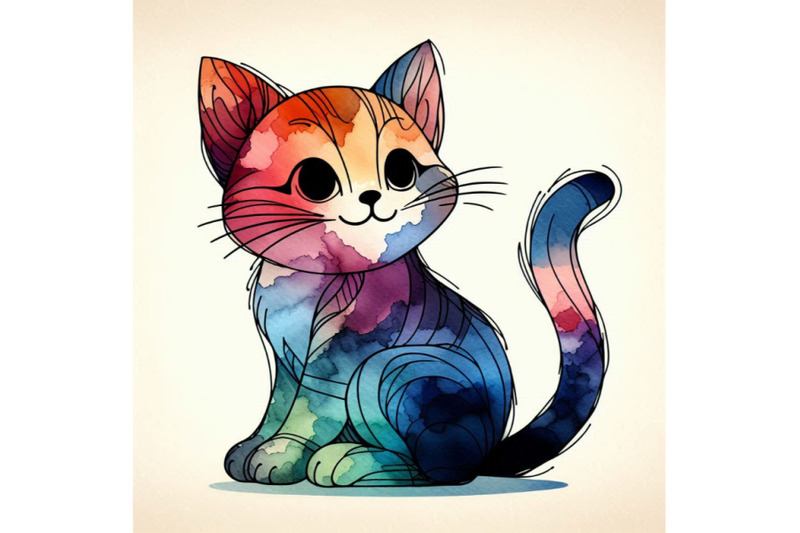 funny-animal-kitten-watercolor