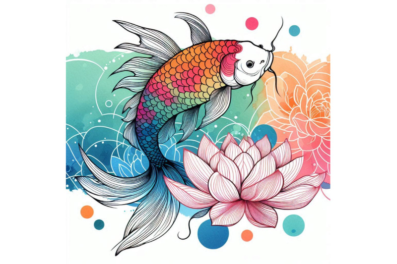 watercolor-koi-carp-and-lotus-flower-watercolor-fish-background-i