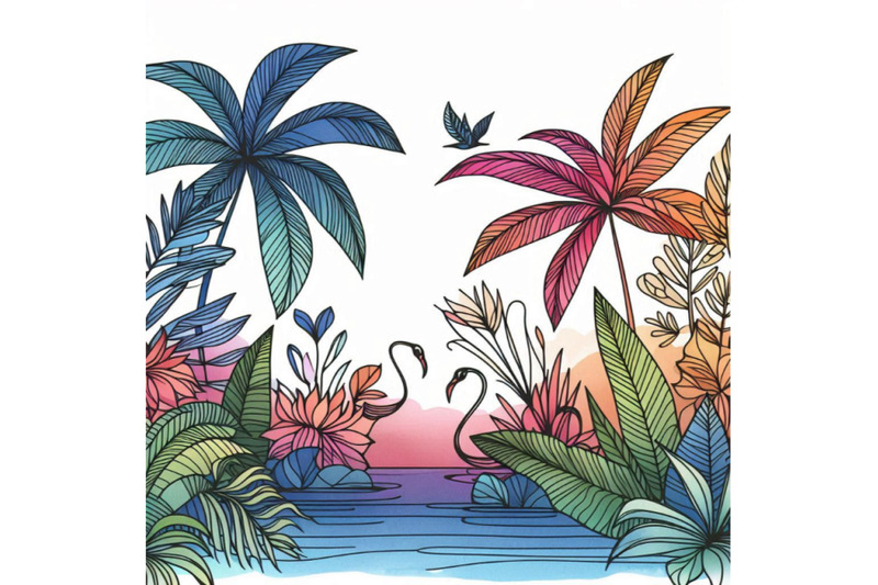 watercolor-tropical-narute-illustration